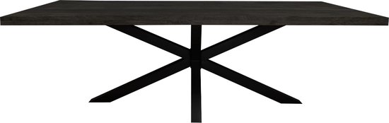Eetkamertafel Milan 160 cm - Zwarte eettafel - Eettafel industrieel