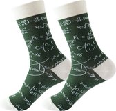 Grappige Wiskunde Sokken - Groen met Wiskundige formules - Mannen/Dames maat 37-43