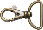 2x musketonhaak brons - sleutelhanger bronskleurig 25 mm - karabijn sluiting - musketon haken