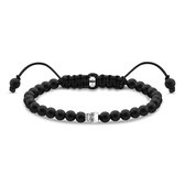 Thomas Sabo Unisex-Armband 925 Zilver, Perlon/Nylon 28 Obsidian One Size 88285492