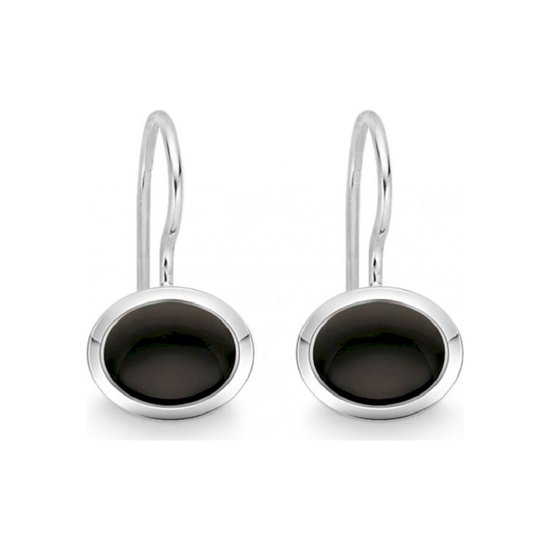 Quinn - zilveren oorbellen met onyx - 03581192