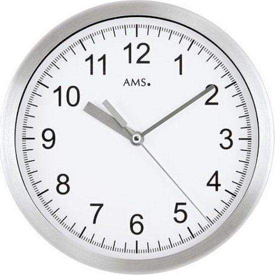 Radiocommande AMS - Horloge - Ronde - Aluminium / Verre - Ø20 cm - Blanc