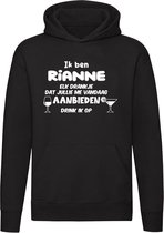 Ik ben Rianne, elk drankje dat jullie me vandaag aanbieden drink ik op Hoodie | jarig | verjaardag | vrijgezellenfeest | kado | naam | Trui | Sweater | Capuchon