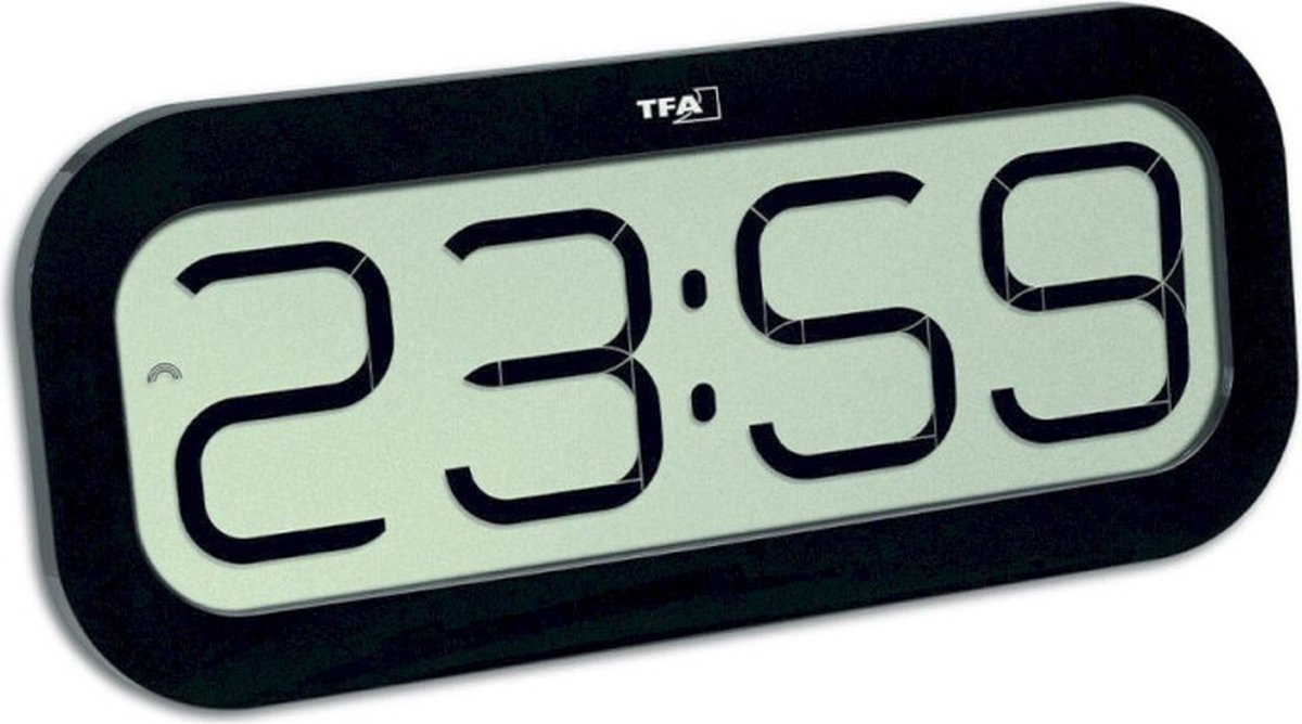 TFA Dostmann 60.4514.01 Wandklok Zendergestuurd 28 mm x 321 mm x 140 mm Zwart