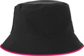 LED vissershoedje - Bucket hat - Unisex - Met micro USB kabel - 60 cm - Polyester - zwart - roze
