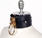 Jumada's Luxe Zwarte Choker met Gouden O-ring - Choker voor in de slaapkamer