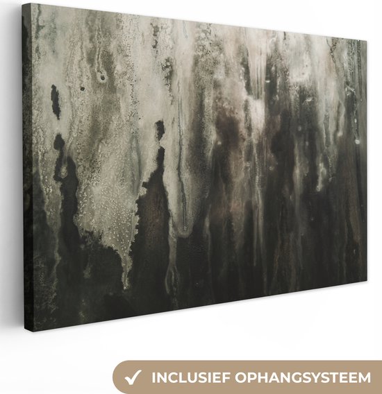 Canvas Schilderij Abstract - Grijs - Kunst - Patroon - 60x40 cm - Wanddecoratie