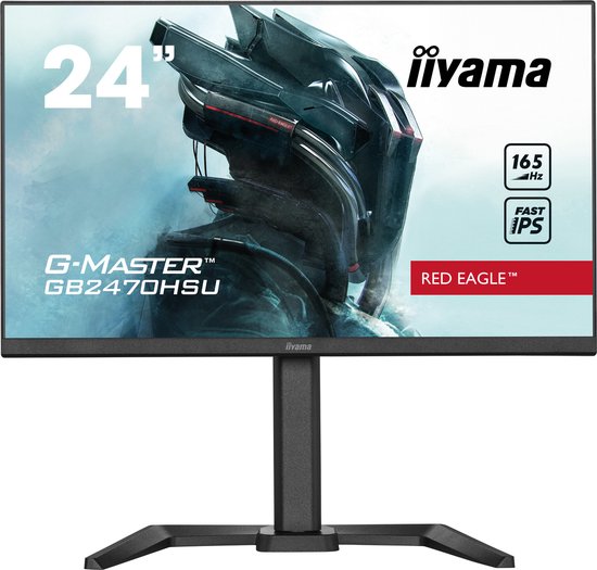 iiyama G-Master GB2470HSU-B5 Red Eagle - 24 Inch - IPS - Full HD - 165Hz - 0.8ms - In hoogte verstelbaar