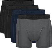 ten Cate Basics men shorts en viscose de bambou (pack de 4) - boxers pour hommes longueur normale - noir - bleu et gris - Taille: M
