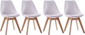 Set van 4 witte NORA Scandinavische stoelen met kussen