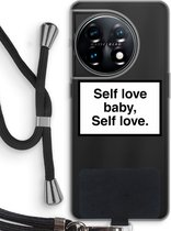 Case Company® - Hoesje met koord geschikt voor OnePlus 11 hoesje met Koord - Self love - Telefoonhoesje met Zwart Koord - Bescherming aan alle Kanten en Over de Schermrand