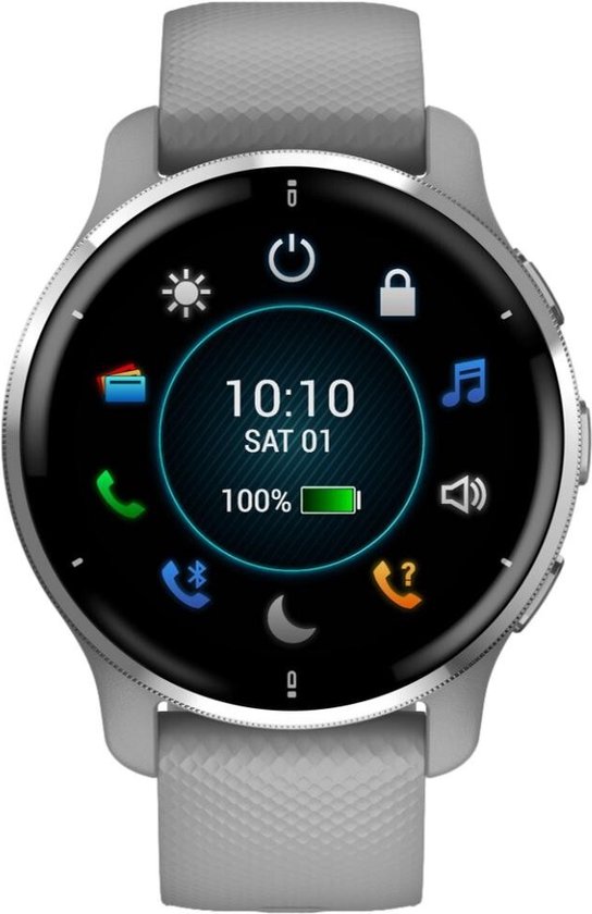 Garmin Venu 2 Plus Health Smartwatch - Amoled touchscreen - 9 dagen batterij - Spraakbesturing - Powder Gray