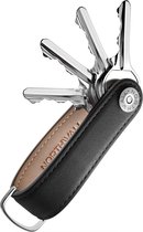 Porte-clés / organiseur de clés Northwall - 100% cuir véritable (noir) - Chaîne Kechain multi-outils - 2 à 10 clés