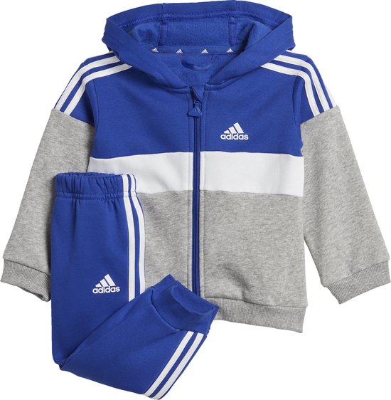 adidas Sportswear Tiberio 3-Stripes Colorblock Fleece Survêtement Kids - Enfants - Blauw - 80