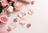 Papieren placemats - Roze hartjes - 100 stuks - 42cm x 29,7cm - Valentijn, Liefde, Moederdag