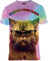Have a bad day grumpy cat Maat S - Crew neck - Festival shirt - Superfout - Fout T-shirt - Feestkleding - Festival outfit - Foute kleding - Kattenshirt - Grumpcat