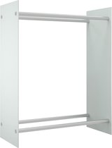 vidaXL - Haardhoutrek - 80x35x100 - cm - gehard - glas - wit