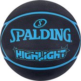 Spalding Highlight Ball 84356Z, Unisex, Zwart, basketbal, maat: 7