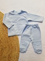 Babidu Baby Pakje Met Voetjes | Unisex | Lichtblauw | Geboortepakje | 5112 | Newborn | Maat 50-56