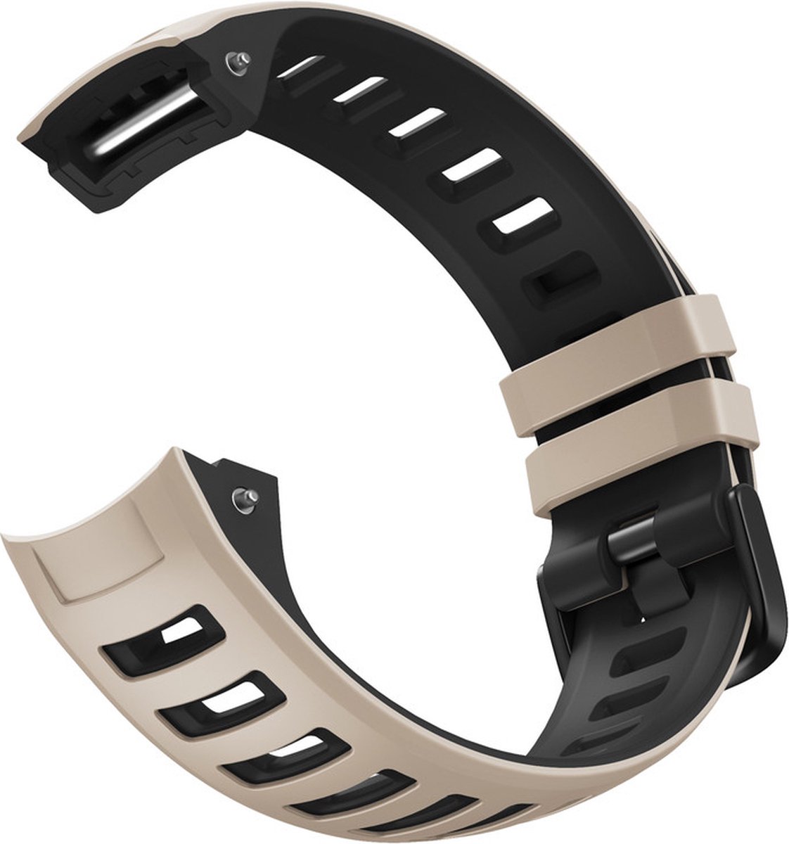 Siliconen bandje - geschikt voor Garmin Instinct / Instinct 2 - beige-zwart
