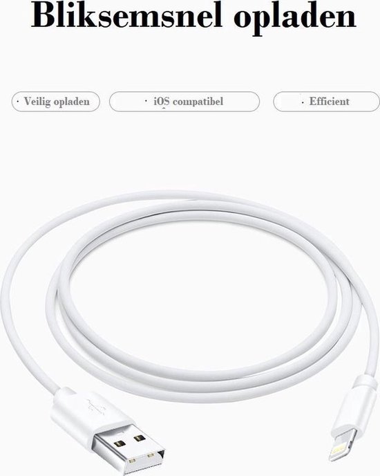 Câble de charge iPhone 3 PCS - USB - EXTRA LONG + Chargeur iPhone robuste -  Câble de