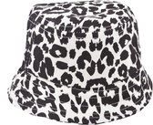 Kinder Bucket Hat - Panter Zwart/Wit | 52-54 cm | Katoen | Fashion Favorite