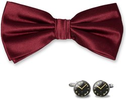 Vlinderstrik - Bordeaux rood - Vlinderdas - Unisex - Heren - vlinder das - strik - strikje