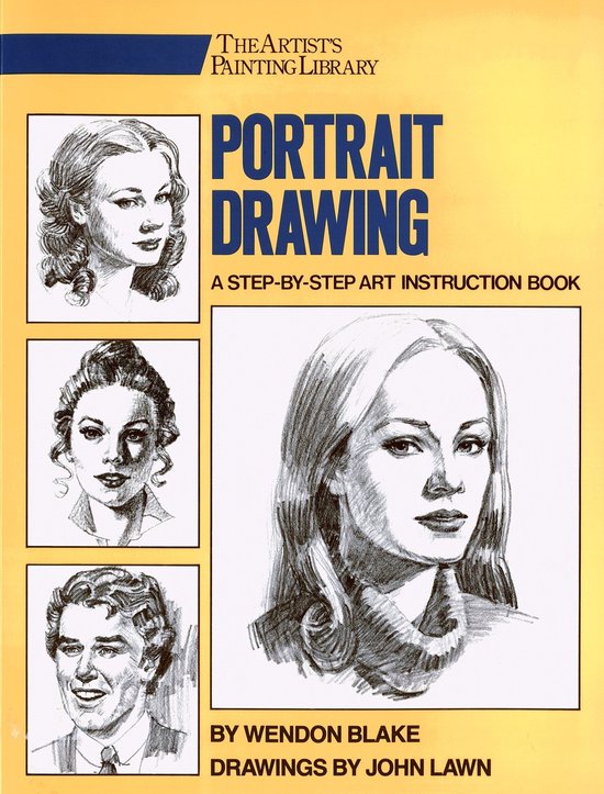 Omslag van 'Portrait Drawing', een stap-voor-stap kunstinstructieboek met tekeningen van mannen en vrouwen.
