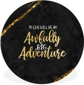 WallCircle - Wall Circle - Wall Circle Indoor - Citations - Aventure - Goud - Glitter - 60x60 cm - Décoration murale - Peintures Ronds