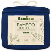 Bamboe Hoeslaken | 2-Persoons Eco Hoeslaken 200cm bij 200cm | Blauw marine | Luxe Bamboe Beddengoed | Hypoallergeen Hoeslaken | Puur Bamboe Viscose Rayon hoeslaken | Ultra-ademende Stof | Bambaw