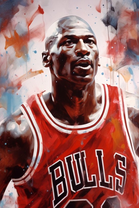 Affiche de Basketbal - Affiche Michael Jordan - Jordan - Affiche des Chicago Bulls - La plus grande de tous les temps - Affiche GOAT - Affiche abstraite - 61x91 - Convient pour l'encadrement