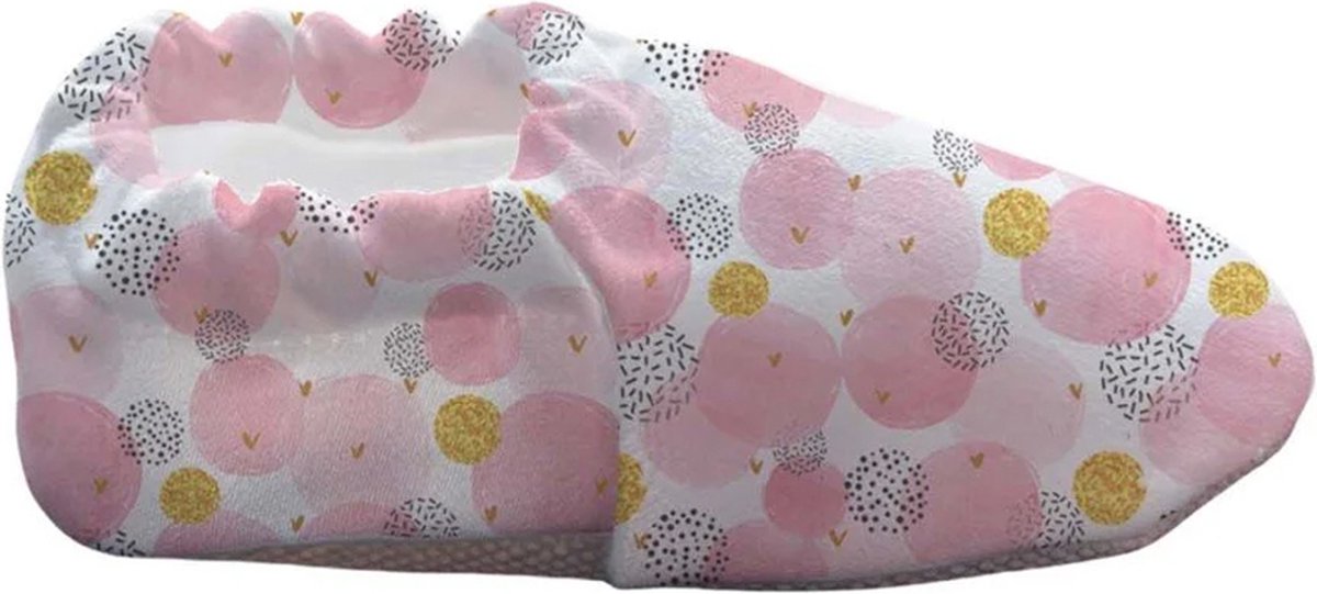 ZOMER Baby Slofjes, Pantoffels, Sloffen, Zacht Katoenen - Roze Ballen EU 20