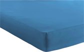 Bed Care Jersey Stretch Hoeslaken - 90x200 - 100% Katoen - 30CM Hoekhoogte - Blauw