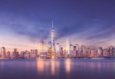 Fotobehang - Vlies Behang - New York Skyline in de Nacht - 208 x 146 cm