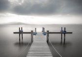 Fotobehang - Vlies Behang - Pier in het Meer - 254 x 184 cm