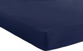 Bed Care Jersey Stretch Hoeslaken - 200x200/220 - 100% Katoen - 40CM Hoekhoogte - Donker Blauw