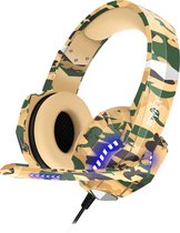 Joyage Gaming Headset - Camouflage - Gaming headset pc ps4 xbox one - Headset met microfoon voor laptop - Headset ps4 - Koptelefoon kinderen - Koptelefoon met microfoon - Koptelefoon met draad - Koptelefoon noise cancelling - Hoofdtelefoon