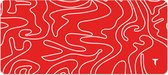 Tommiboi muismat - Topo collectie Rood- xxl muismat - 90x40 cm – Anti-slip – Grote Muismat