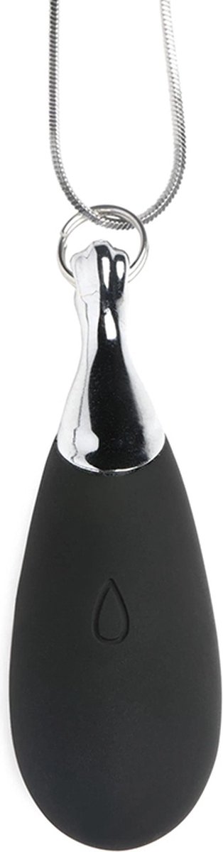 Goedkoopste XR Brands - Charmed AH103 - Vibrating Silicone Teardrop Necklace - Black