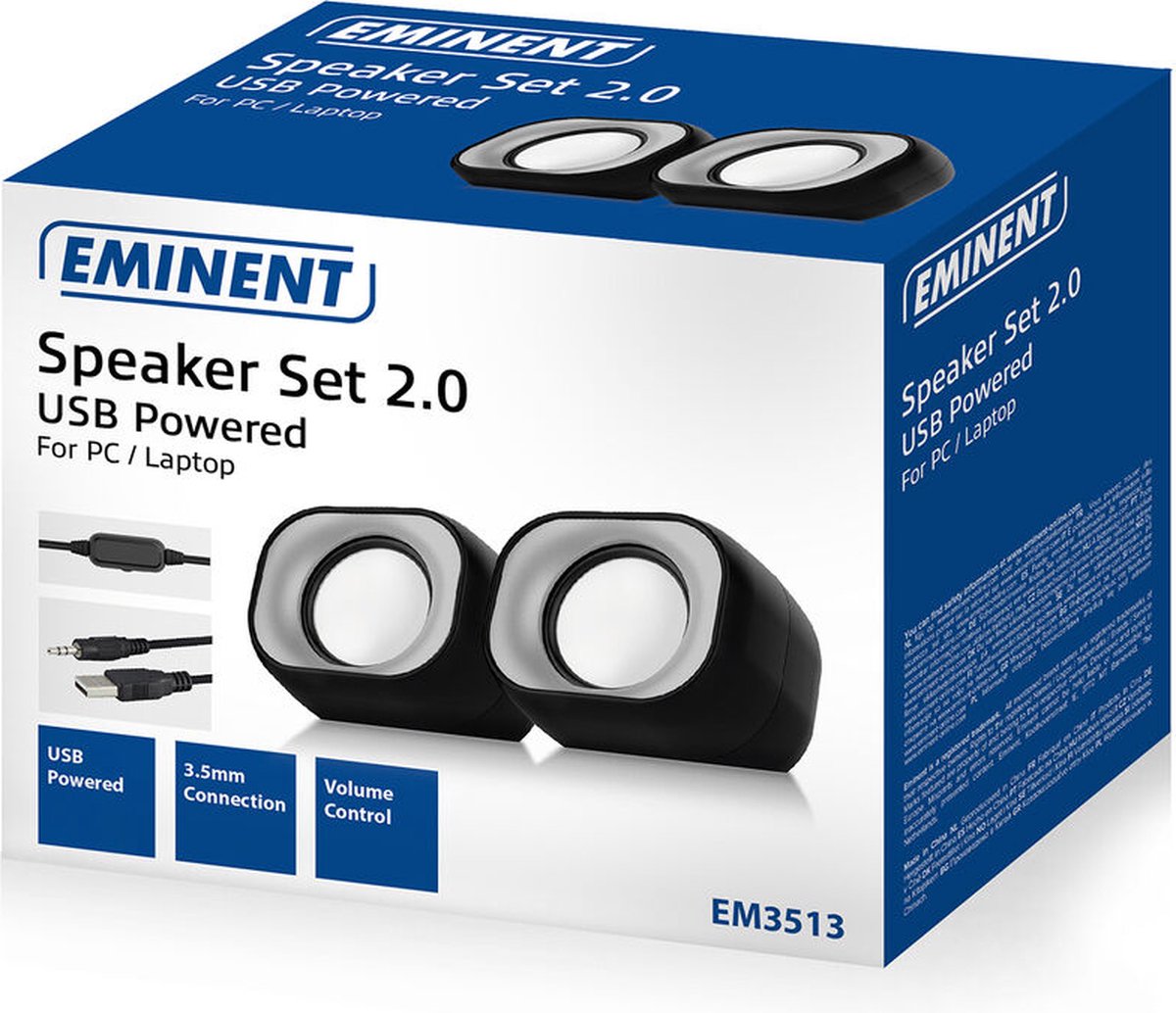 Enceinte - PC - 2.0 - Jack 3.5mm - Alimentation USB - 2x6 Watt