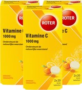Roter Vitamine C 1000 mg - Vitaminen - Ter ondersteuning van je weerstand - Abrikoos-Sinaasappelsmaak - 3 pack - 120 bruistabletten