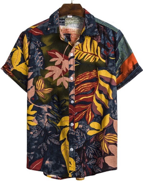 Overhemd Korte Mouw - Hawaii Blouse - Retro Blouse - Kleur 5 - Maat XS