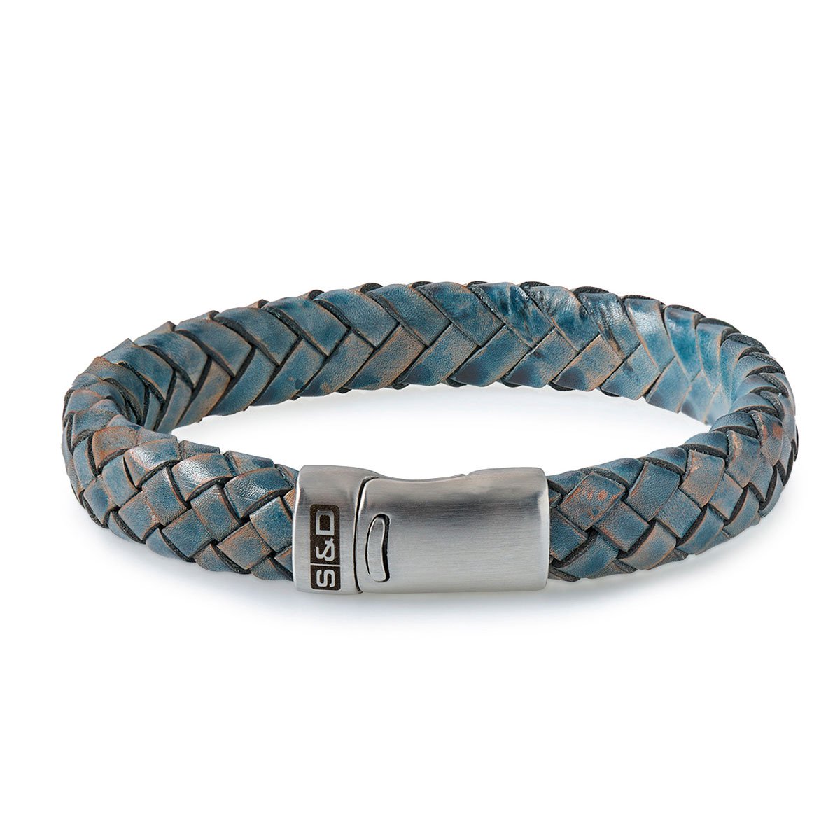 SAID&DONE Leren Armband Heren - Hugo Vintage Blue - M (19 cm)