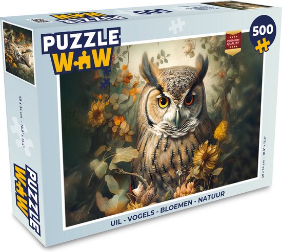 Cherry Pazzi: Quilled Owl (1000) verticale puzzel - , legpuzzels voor volwassenen en kinderpuzzels