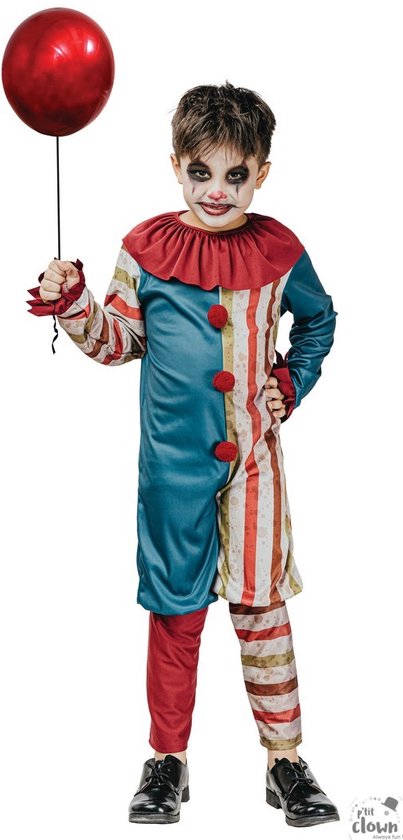 Jongens Halloween Vintage Killer Clown pakje Maat 120-130