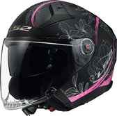 LS2 Helm Infinity II Lotus OF603 mat zwart / roze maat XXL