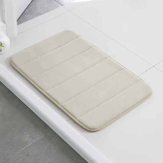 Luxe Microvezel Badmat 40x60cm Beige – Douchemat – Antislip – Badmatten – Toiletmat - Badkamermat