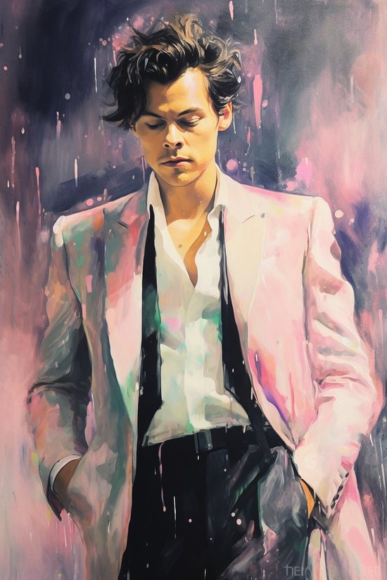 Muziek Poster - Harry Styles Poster - One Direction - Poster Zanger - Poster Muziek - Abstract Poster - 61x91 - Geschikt om in te lijsten