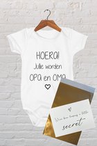 hospitrix baby rompertje met tekst hoera jullie worden opa en oma korte mouw cadeau voor zwangerschap bekendmaking aankondiging aanstaande moeder moederdag