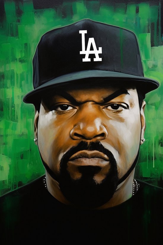 Muziek Poster - Ice Cube Rapper - Rap Poster - NWA poster - Poster Rap - Abstract Poster - O'Shea Jackson - 51x71 - Geschikt om in te lijsten